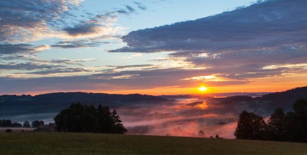 istock Morning panoramic sunset Bohemian and Moravian highland 1367252673