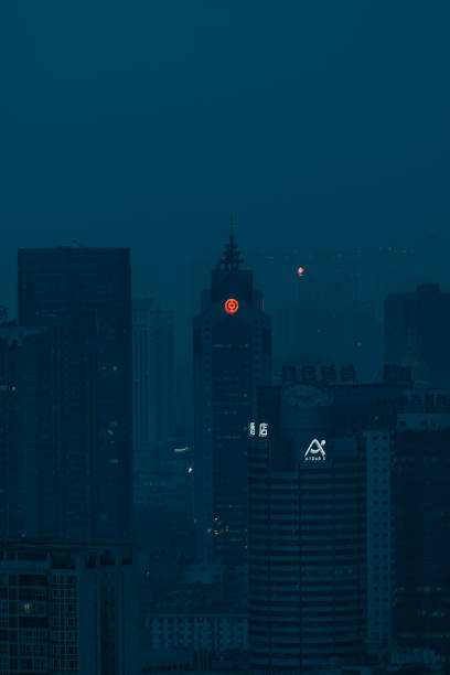 Half night Chengdu City Skyline