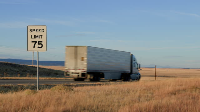 Semi Truck on a Highway in Colorado