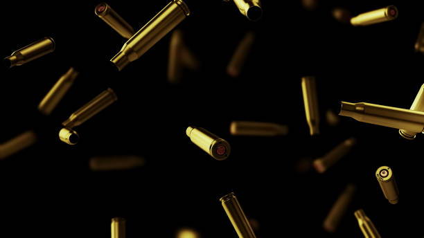 Empty spent ammunition casings in the box 31027566 Stock Photo at