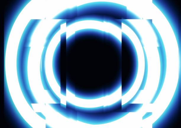 istock Illustration of a geometric blue ring of light 1367267829