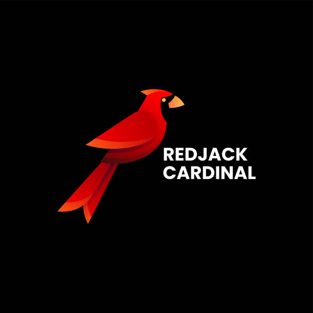 Vector Illustration Red Jack Cardinal Gradient Colorful Style. Vector Illustration Red Jack Cardinal Gradient Colorful Style. northern cardinal stock illustrations