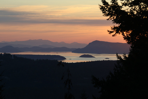 Sunset on Orcas Island, San Juan Islands, Washington
