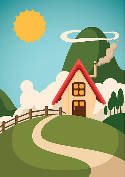 House On The Hill Stock Illustration - Download Image Now