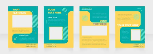 Vector illustration of Restaurant green and yellow blank brochure layout design
