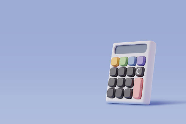 vector illustration of 3d realistic calculator icon isolated. - hesap makinesi illüstrasyonlar stock illustrations