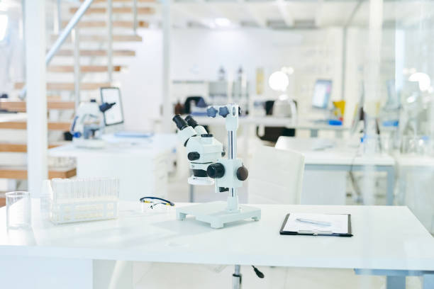 istock Shot of scientist equipment on a tablet in a lab 1367284006