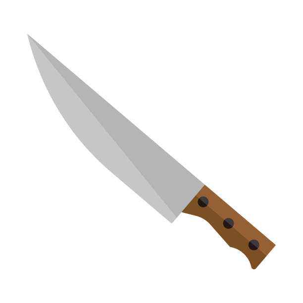 ilustrações de stock, clip art, desenhos animados e ícones de kitchen knife icon. flat design vector. - table knife illustrations