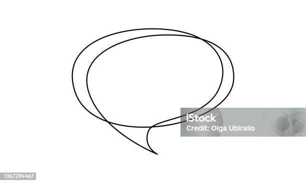Fumetto Vocale In Disegno A Una Riga Dialogo Chat Cloud In Stile Lineare Semplice Tratto Modificabile Doodle Illustrazione Vettoriale - Immagini vettoriali stock e altre immagini di Fumetto - Simbolo ortografico