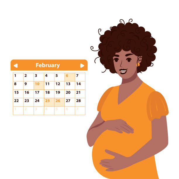stockillustraties, clipart, cartoons en iconen met african american black pregnant woman - pregnant count