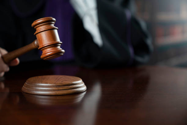 istock Judge in the courtroom. 1367297894