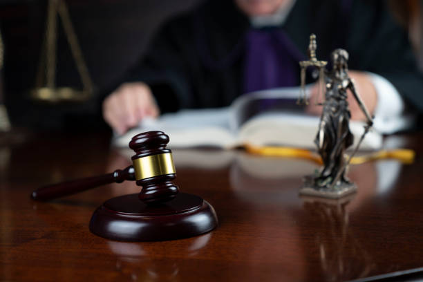 istock Judge in the courtroom. 1367297955