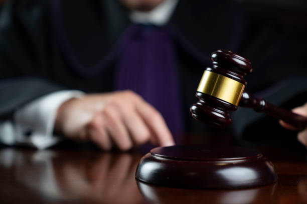 istock Judge in the courtroom. 1367297964