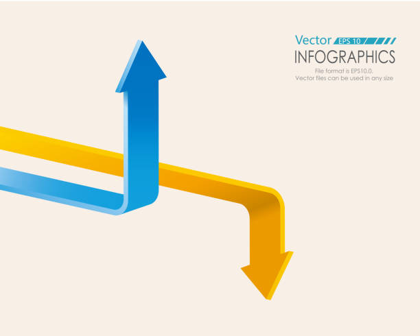 перемещение вверх и вниз стрелок - moving down graph moving up business stock illustrations