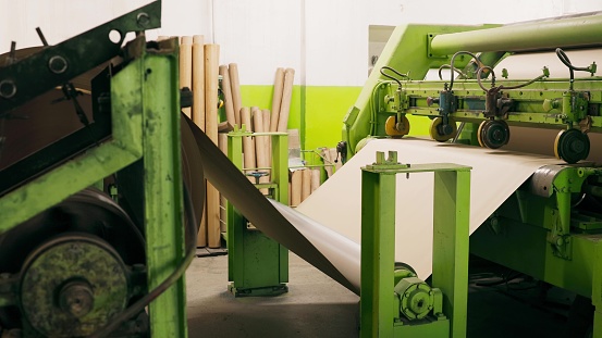 Manufactoring equipment Produce Paper Machine Shafts At Paper Mill. equipment. Paper Production