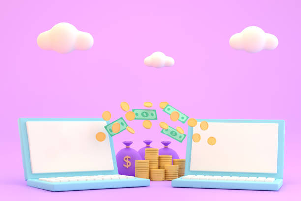 istock financial transactions. Transfer money online with a laptop 1367312783
