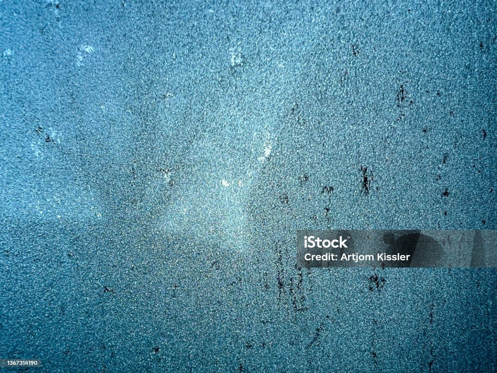A frozen window pane. Wall - Building Feature Stock Photo