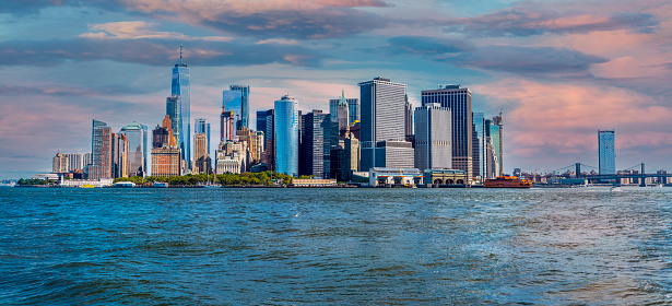 New York City Skyline. Lower Manhattan from the Hudson.