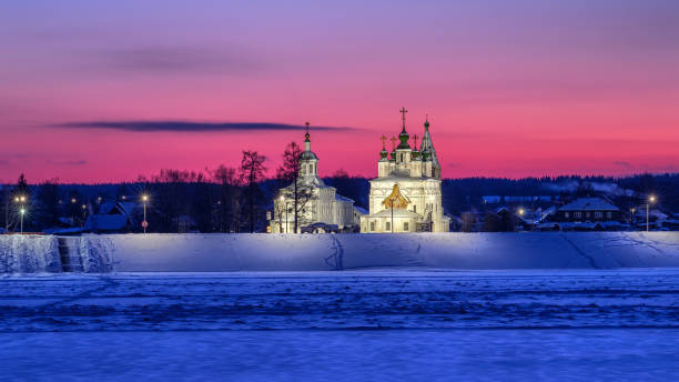 istock Ancient orthodox church in Veliky Ustyug at sunset. 1367317367