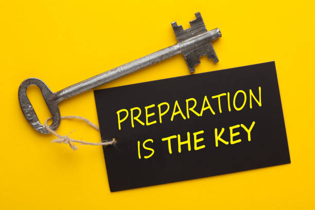 Preparation Is The Key Preparation is the key. Concept using an old key with a tag. preparation stock pictures, royalty-free photos & images