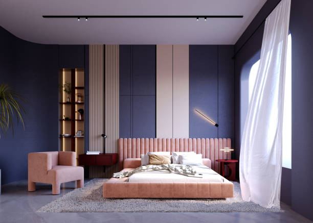 istock Decorated with red and son-colored furniture. 1367321799