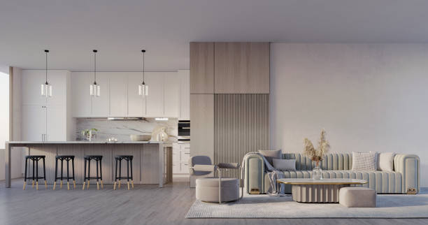 istock Luxury living room and kitchen. 1367321871