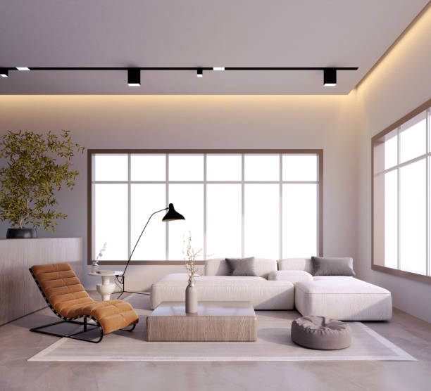 istock Living room light wood center table. 1367322116