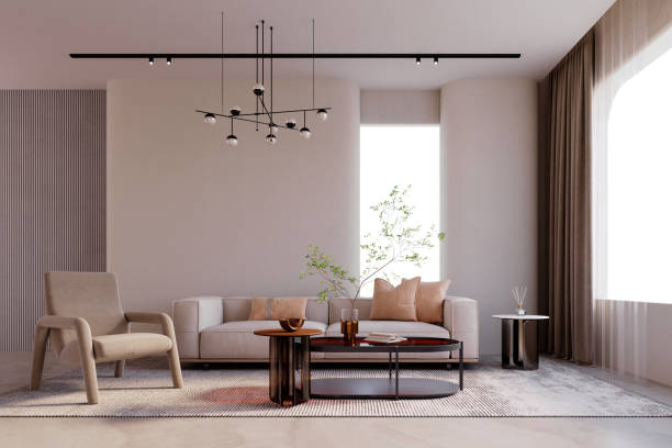 istock Modern style living room with beige. 1367322158