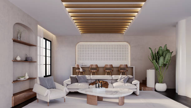 istock Living room modern minimalist Japanese style. 1367322171