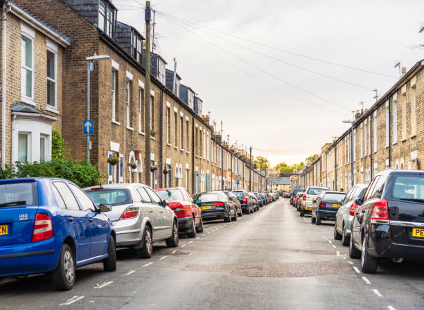istock Residential street in Cambridge, England 1367324558