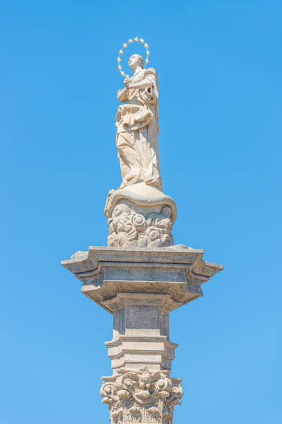 istock Marian Column or Holy Trinity at Hradcanske Square for bubonic plague pandemics in Prague, Czech Republic, details, closeup 1367326556