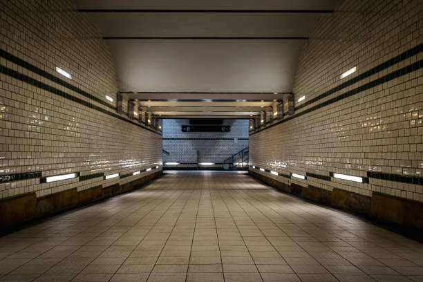 istock Empty underground train station entrance with copy space 1367329684