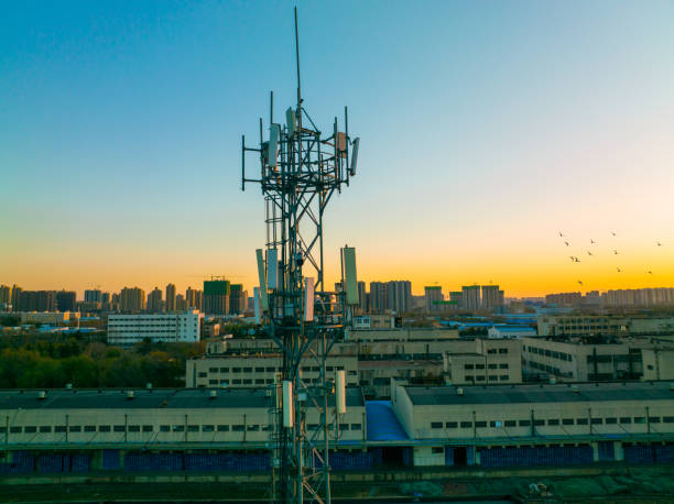 istock Aerial view of t telecommunication tower 1367329990