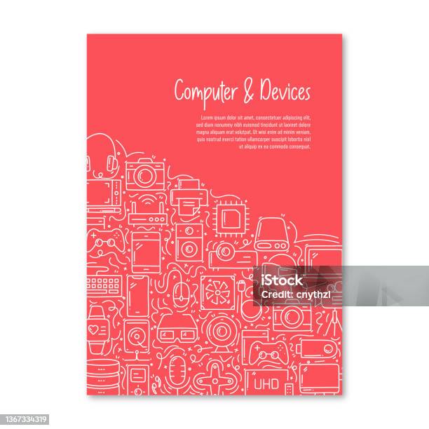 Computer Related Objects Graphics Computer And Devices Related Objects And Elements Hand Drawn Vector ...