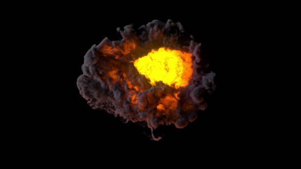 istock Fire explosion with puffs of smoke 1367338561