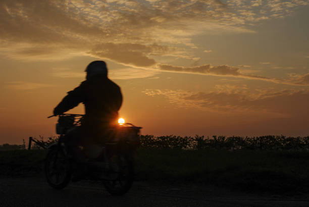 istock Moped in the early morning 1367345049