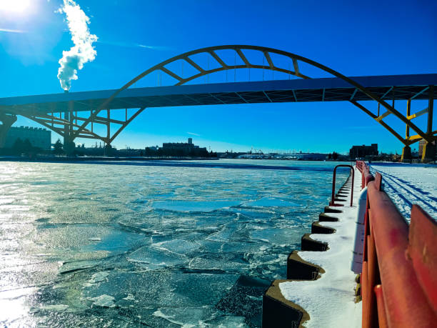 istock Hoan Bridge and Frozen Lake 1367346354