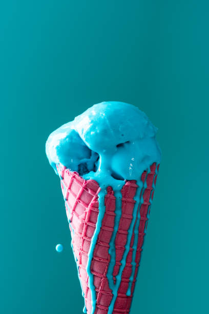 istock Colourfull Pink and blue ice cream cone 1367350428