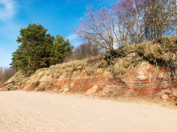 istock Sea, shore and sand, red clay bank 1367353359