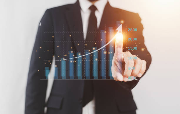 istock Businessman trading stock market on visual screen digital chart data analysis , Trader 1367354630