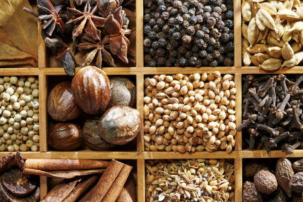 directly above shot  variety of spices- dry food