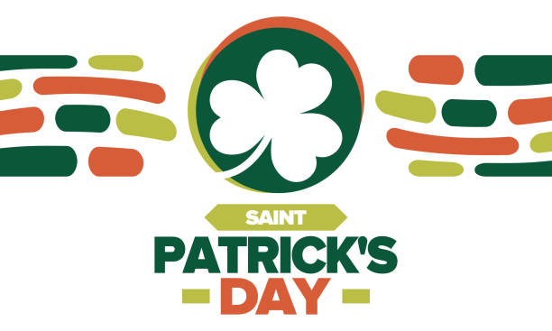 istock Saint Patrick's Day. Traditional irish happy holiday. Celebrate annual in March 17. Clover and shamrock leaves. Green and orange party design. Ireland color. Poster, card, banner and background. Vector illustration 1367357708