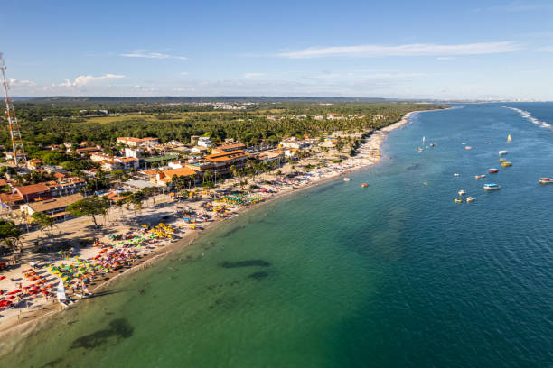 Aerial view of French Beach or "Praia do Frances", clear waters, Maceio, Alagoas. Northeast region of Brazil. Aerial view of French Beach or "Praia do Frances", clear waters, Maceio, Alagoas. Northeast region of Brazil. maceio photos stock pictures, royalty-free photos & images
