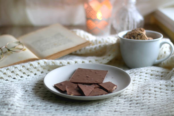istock Chocolate, Cookies, Book, Glasses and Blanket 1367363495