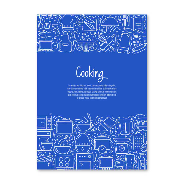 Cooking Related Objects and Elements. Hand Drawn Vector Doodle Illustration Collection. Cover, Poster Template with Different Cooking Objects Cooking Related Objects and Elements. Hand Drawn Vector Doodle Illustration Collection. Cover, Poster Template with Different Cooking Objects recipe stock illustrations