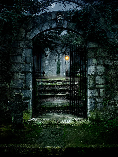 embrujada house - gothic style horror cemetery spooky fotografías e imágenes de stock