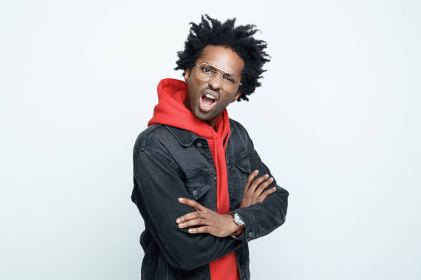 istock Angry man in red hoodie 1367367045