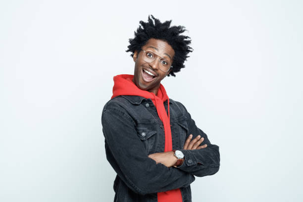 istock Excited man in red hoodie 1367368013