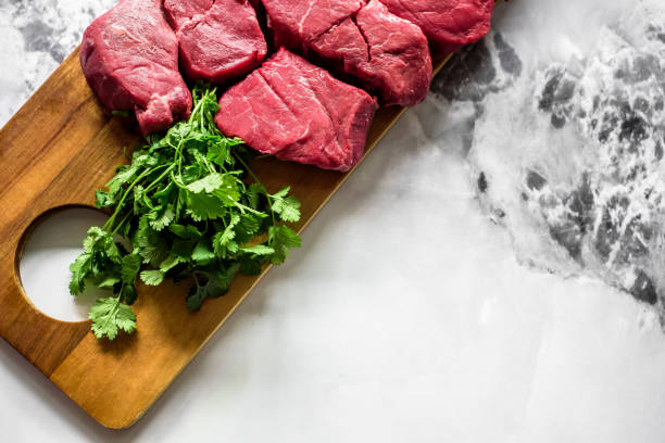 Raw Steak on a plate