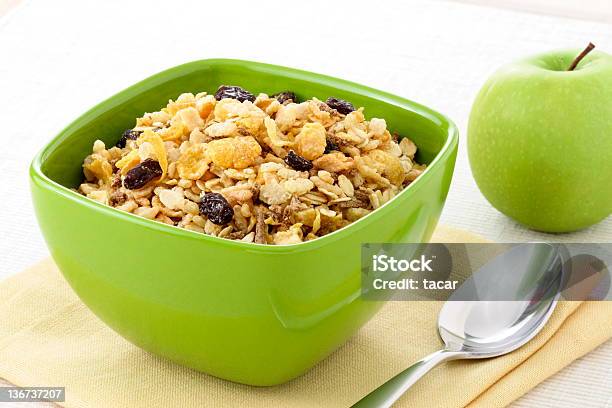 Healthy Granola And Fresh Apple Stock Photo - Download Image Now - Apple - Fruit, Bowl, Breakfast